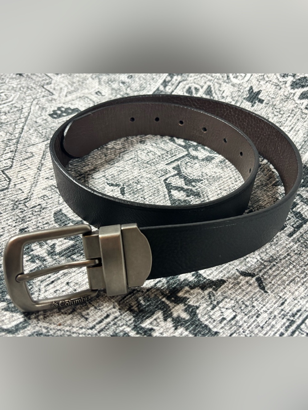 Columbia Mens Black Brown Reversible Leather Belt New! Sz.32-30